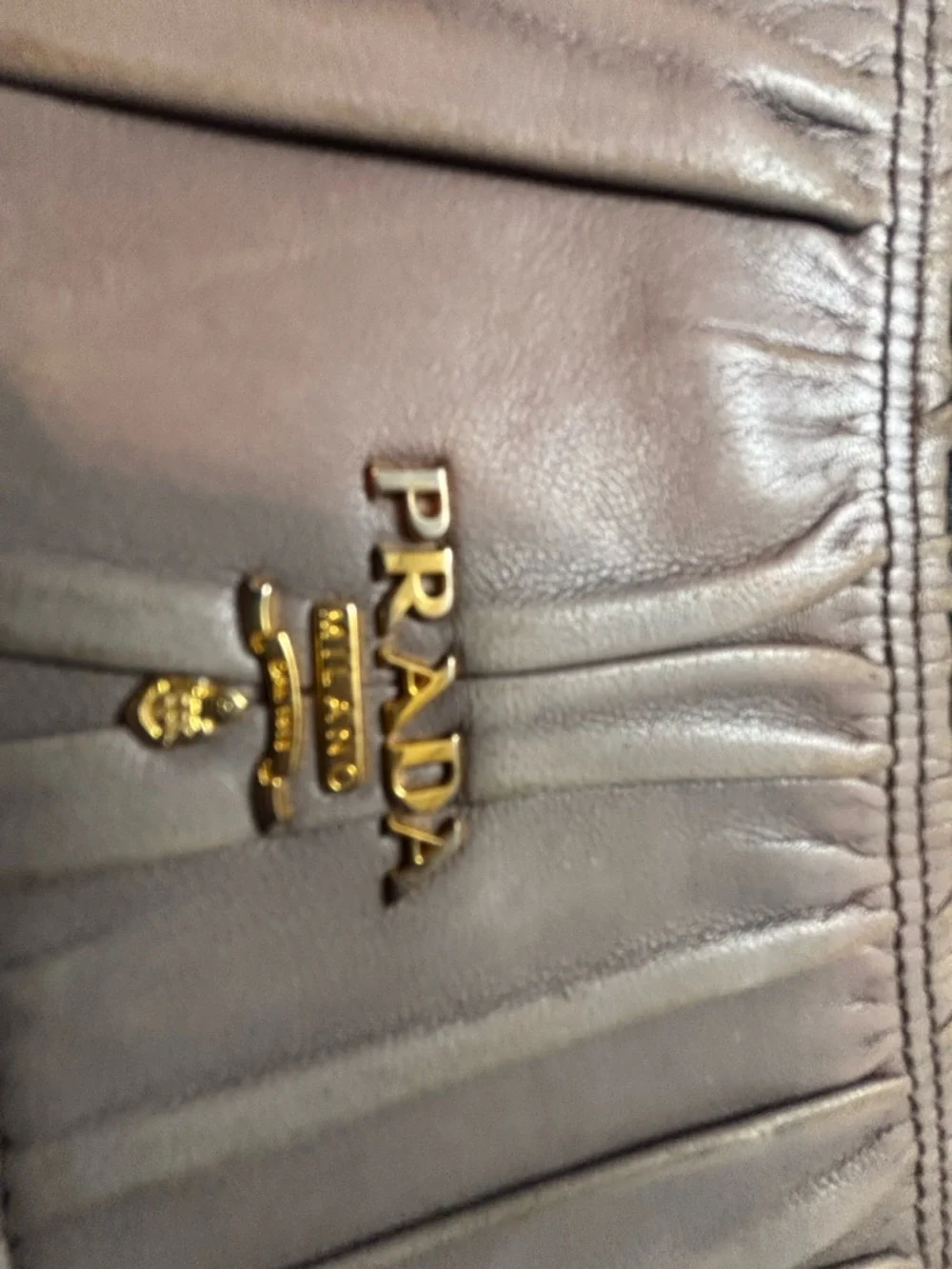 PRADA Nappa Gaufre Continental Wallet / WOC - Pomice Beige - Picture 5 of 11